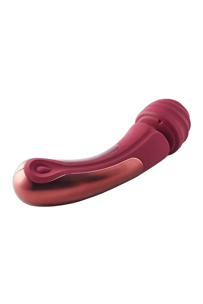 Вібратор Dream Toys Dinky Curved Wand Jacky O -мікрофон, 23 см бордовий - фото 6