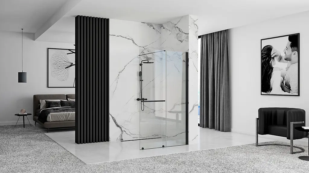 Душова стінка Rea Cortis 120 black REA-K8880 - фото 3