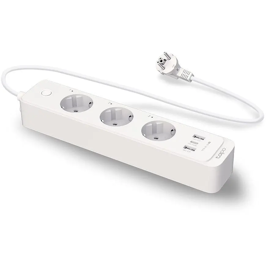 Мережевий фільтр-подовжувач з Wi-Fi TP-Link Tapo P-300 N300 10A 2300W 3xSchuko 2xUSB 3.0 PD QC3.0 - фото 2
