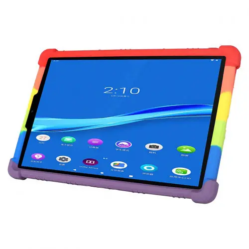 Чехол для планшета Samsung Galaxy Tab A9 Plus SM-X210 SM-X216B противоударный силиконовый Радуга - фото 3