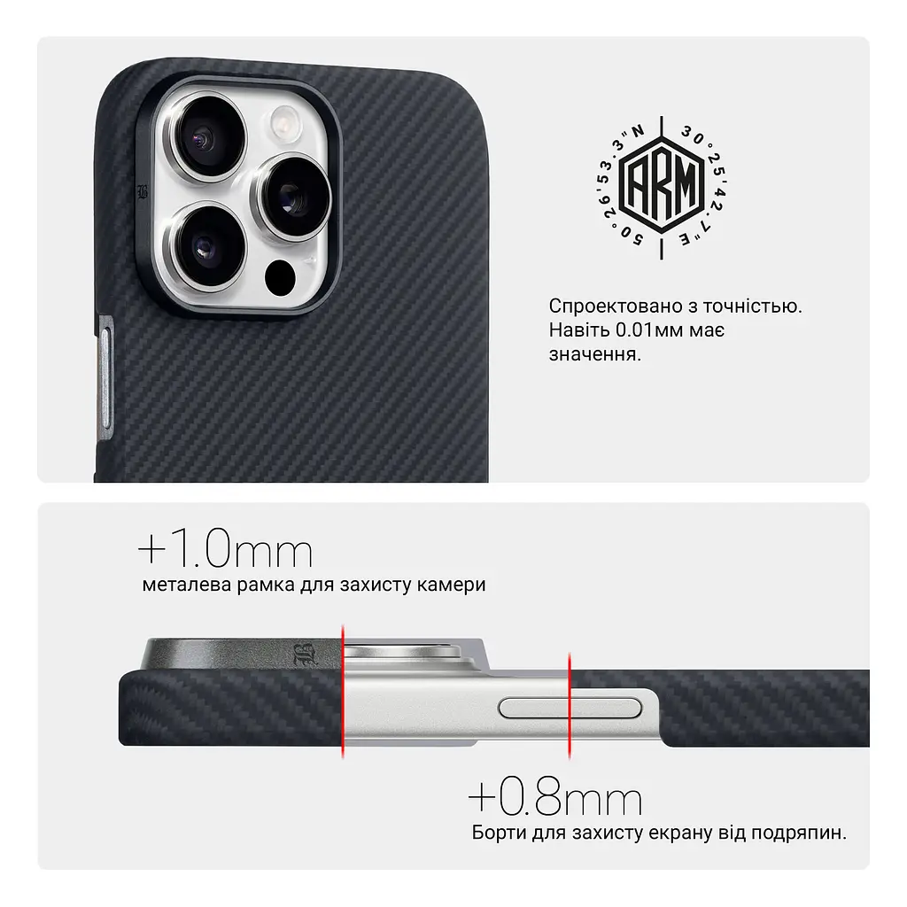Чехол ArmorStandart BlackIcon Aramid Twill MagCase для Apple iPhone 16 Pro Max Black (ARM90152) - фото 6