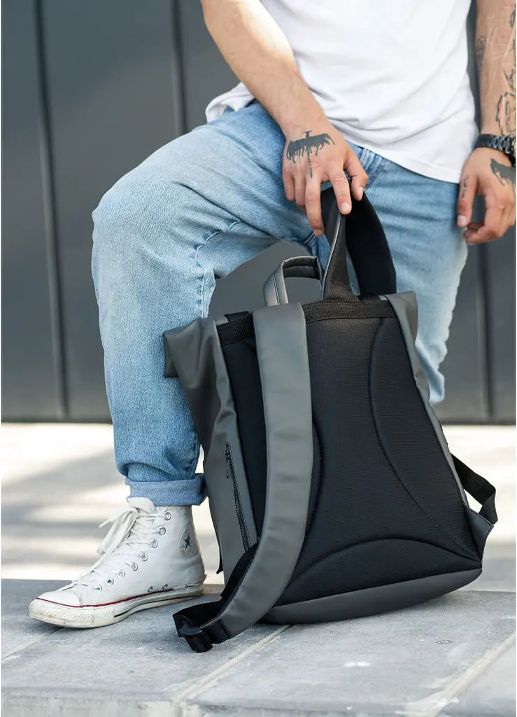 Мужской рюкзак Sambag RollTop Zard графитовый 31 х 30 х 16 см (24238009m) - фото 8