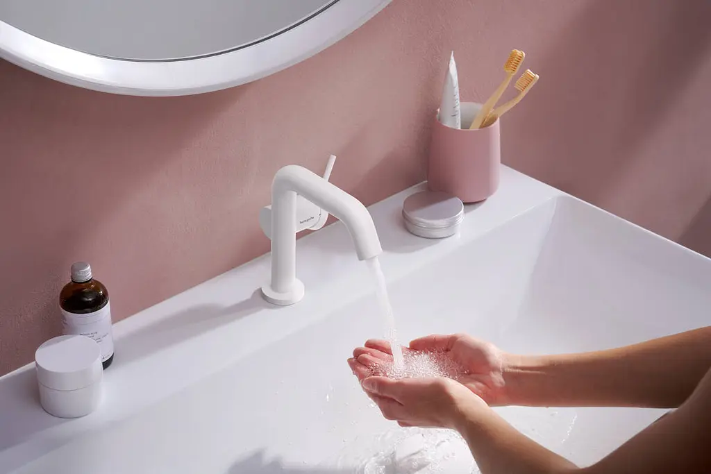 Змішувач для умивальника Hansgrohe Tecturis S CoolStart EcoSmart+ без донного клапана matt white 73321700 - фото 3