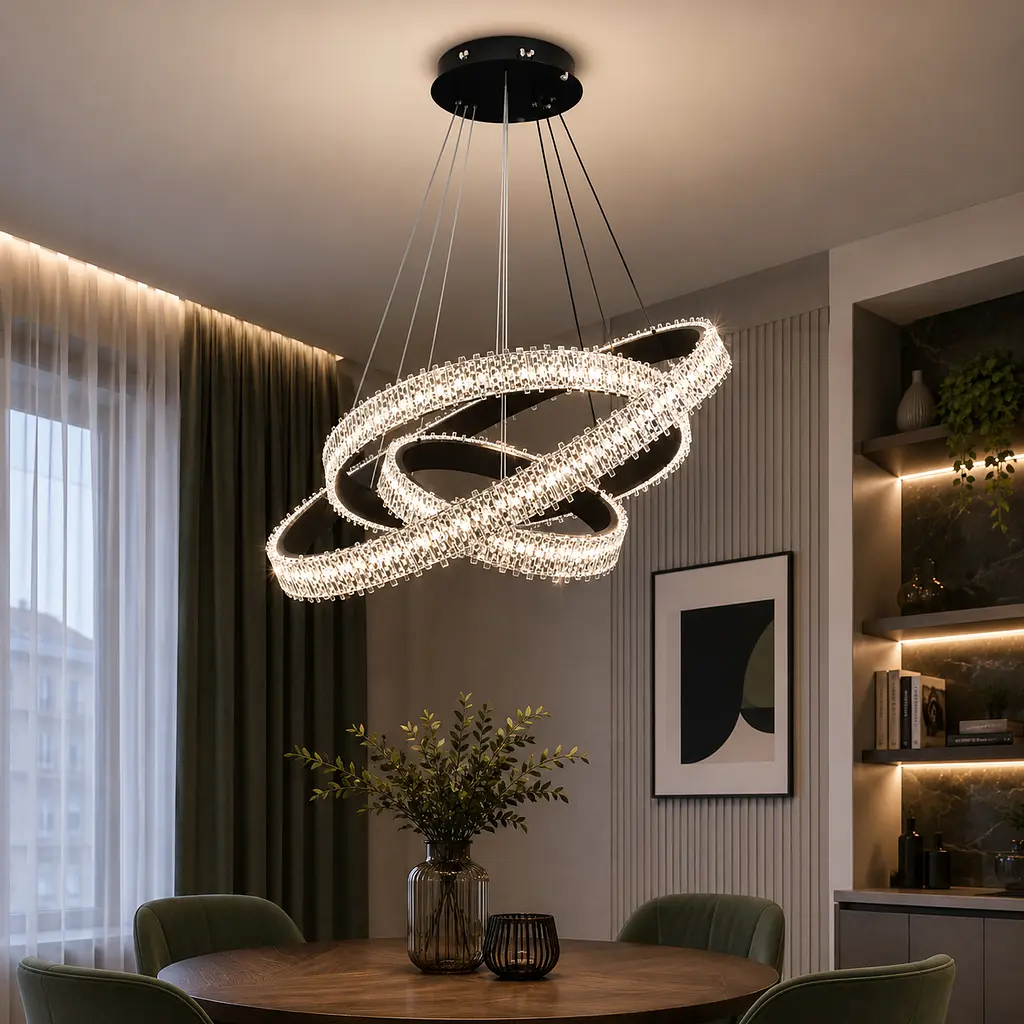 Світлодіодна підвісна люстра Artlight WG5129/80+60+40BK, 105 Вт, чорна