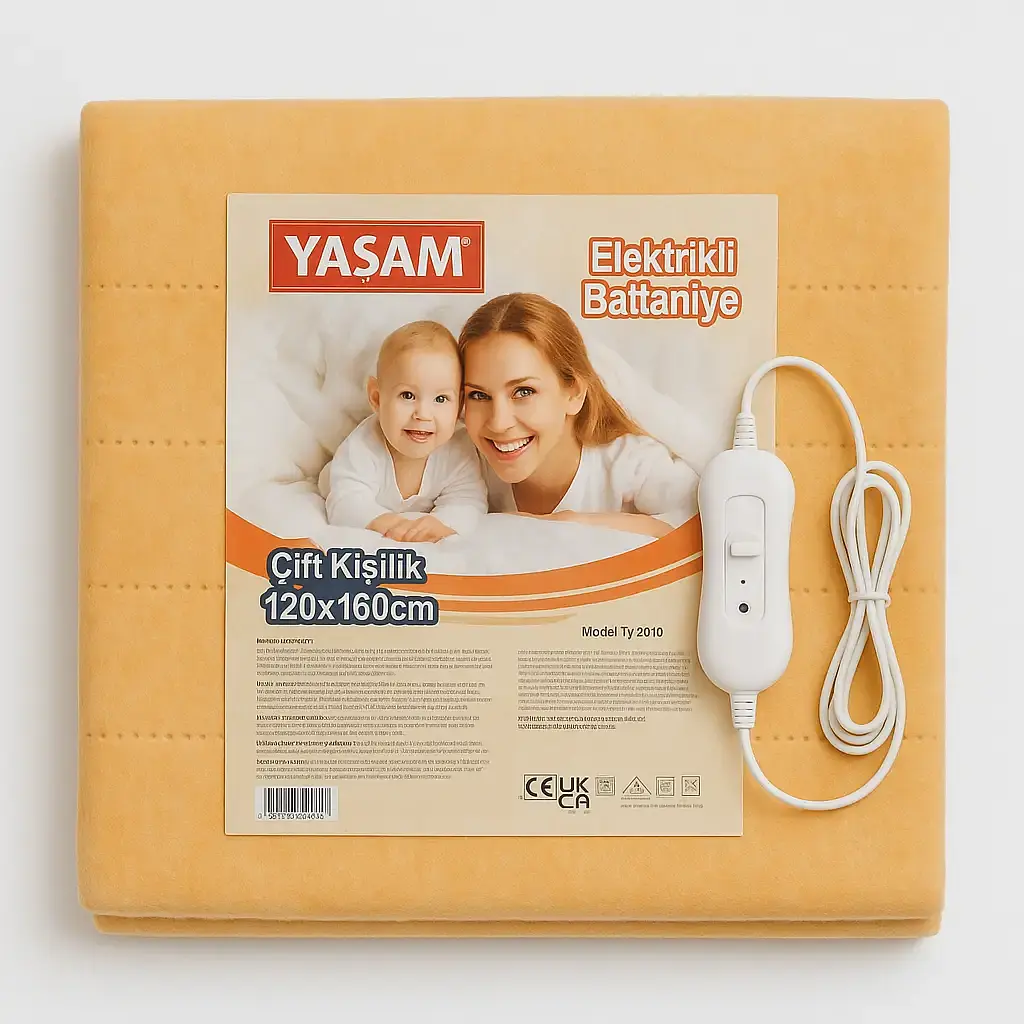Электрическая простынь Yasam 120×160см с подогревом Персиковый - фото 4