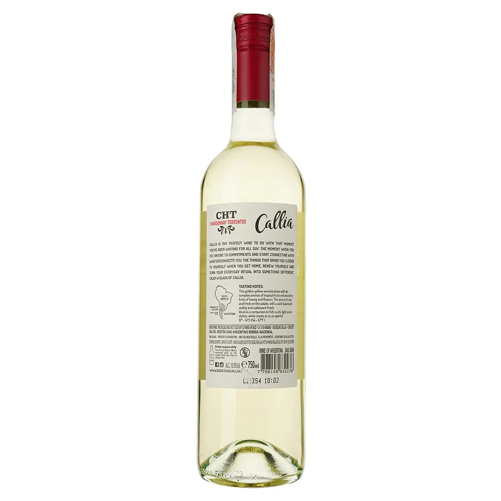 Вино Callia Chardonnay Torrontes біле сухе 13% 0.75 л (90299) - фото 2