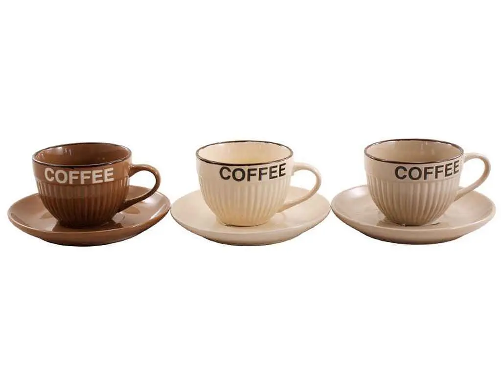 Чашка з блюдцем GRAZIE 2пр. 250мл Coffe MIX 19098