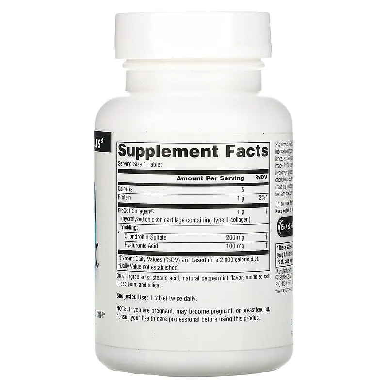 Гіалуронова кислота Source Naturals Hyaluronic Acid 100 мг 30 пігулок - фото 2