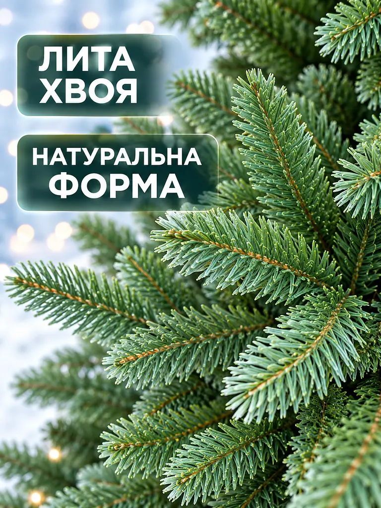 Лита штучна ялинка ТЗ18 Сільва 180 см з густою хвоєю на металевій підставці, зелена (49676495) - фото 4