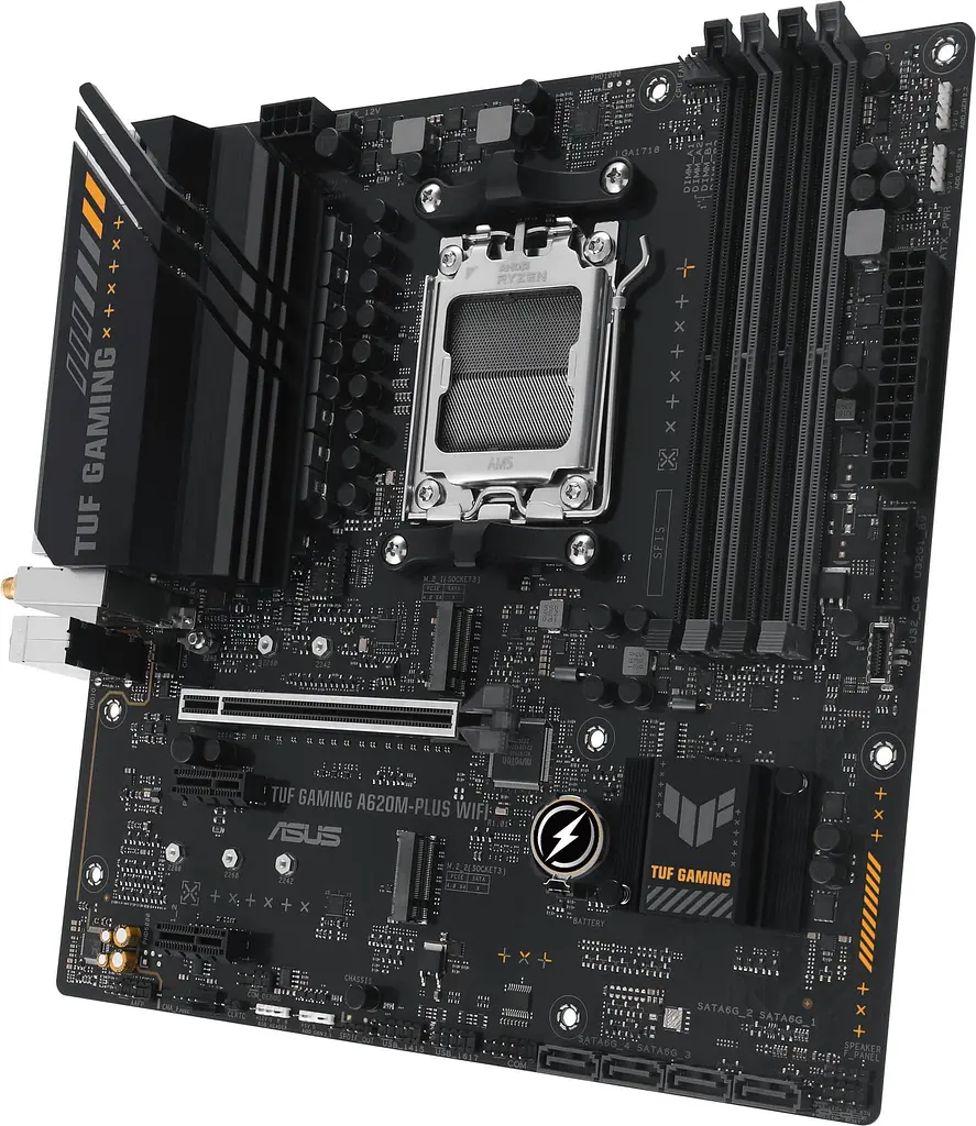 Материнська плата ASUS TUF GAMING A620M-PLUS WIFI (TUF GAMING A620M-PLUS WIFI) (Socket AM5, AMD A620, Micro-ATX) - фото 4