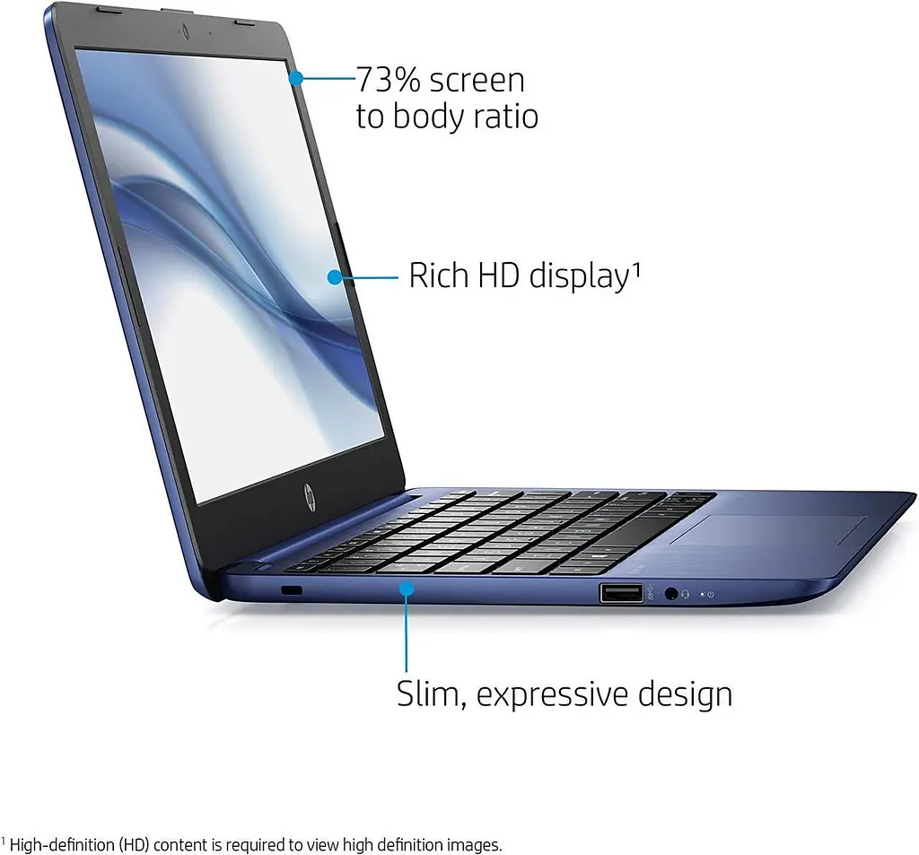 Ноутбук HP Stream 11.6" HD 4/32GB, N4000 (11-ak0010nr) Blue (Open Box) - фото 4