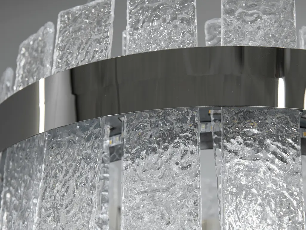 Люстра стельова LED Diasha 817/400CH Ефектна, 90W, срібна, кришталева, сучасний стиль для вітальні, коридору, спальні - фото 4