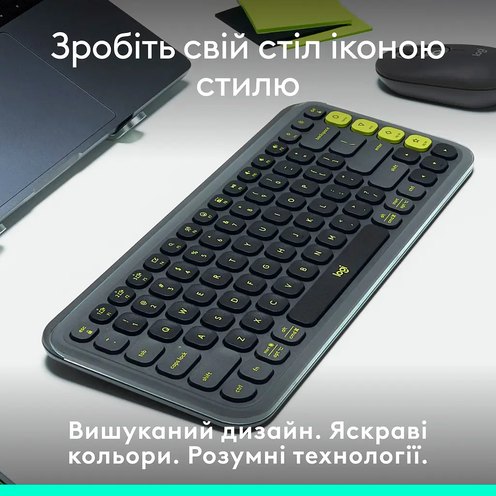 Клавиатура Logitech POP Icon Keys Bluetooth UA Graphite (920-013157) [118957] - фото 6