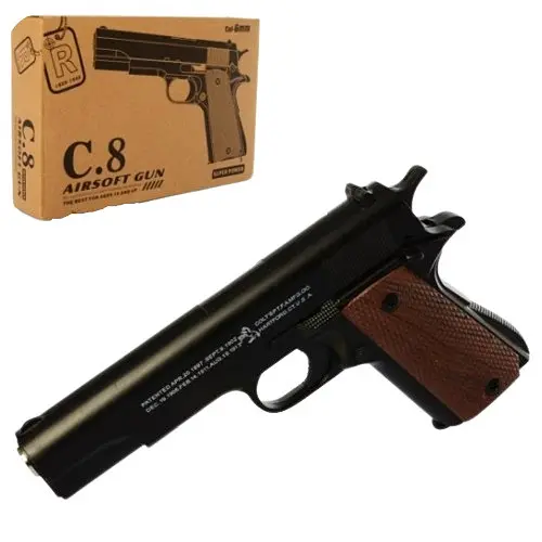 Іграшковий пістолет для страйкболу Airsoft Gun C.8 реалістична ігрова модель Чорний - фото 5