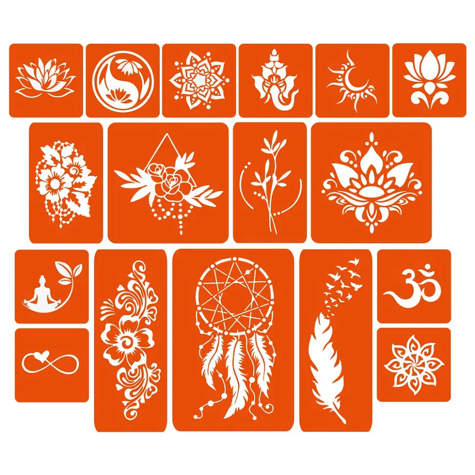 Набір хни з трафаретами для біо-тату №6 Fresh Tattoo henna-set-06 - фото 5