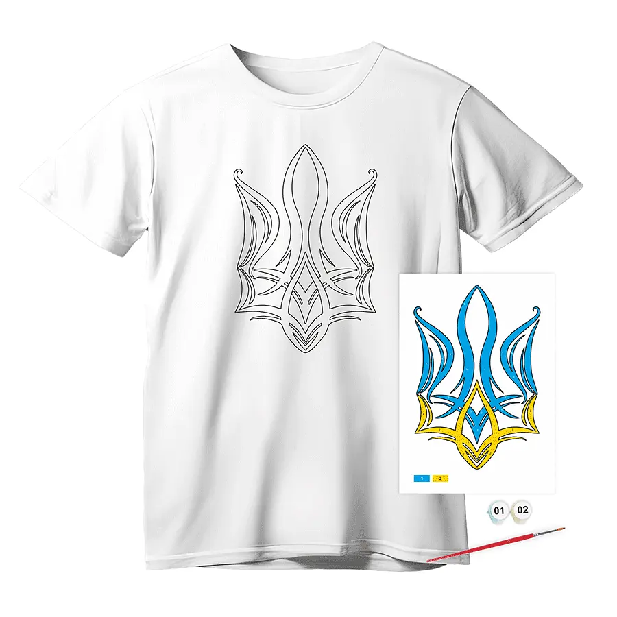 Футболка-розмальовка, Тризуб , бавовна 100%, розмір S, ROSA Talent