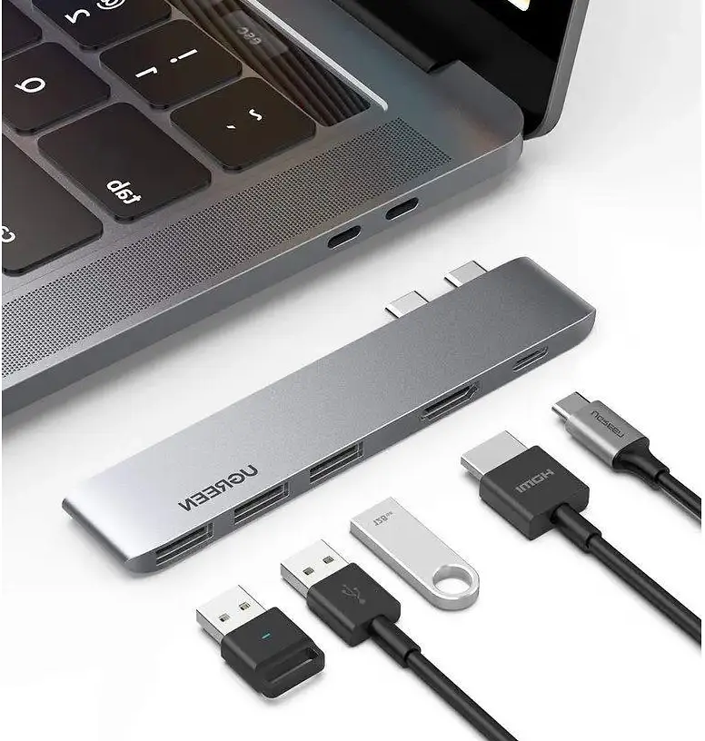 USB-Хаб UGREEN CM251 Dual USB-C To HDMI+3*USB 3.0 A+Type C Female Converter (UGR-60559) - фото 7