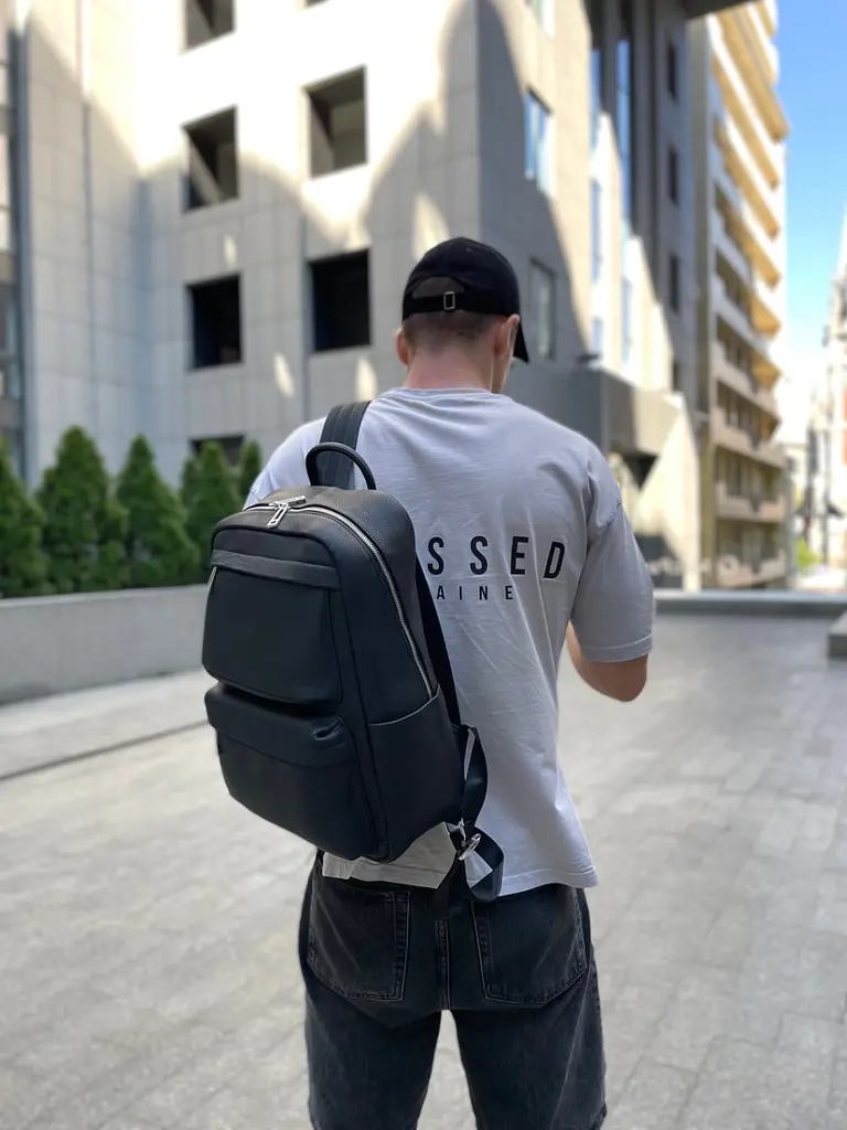 Чоловічий шкіряний рюкзак для ноутбука і подорожей Tiding Bag SB-133863 чорний - фото 7