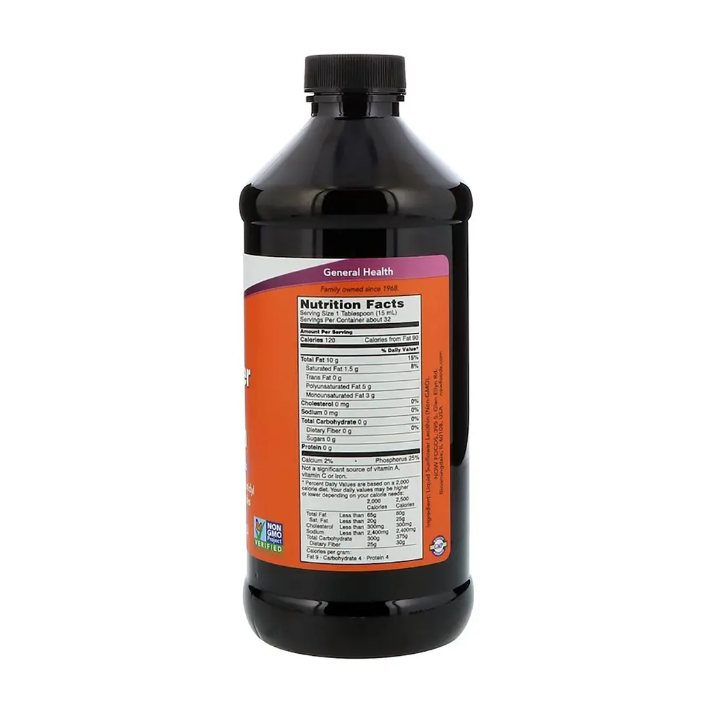 Амінокислота Now Foods Соняшникова Лецитин, Sunflower Liquid Lecithin, 473 мл. (NOW-02372) - фото 2