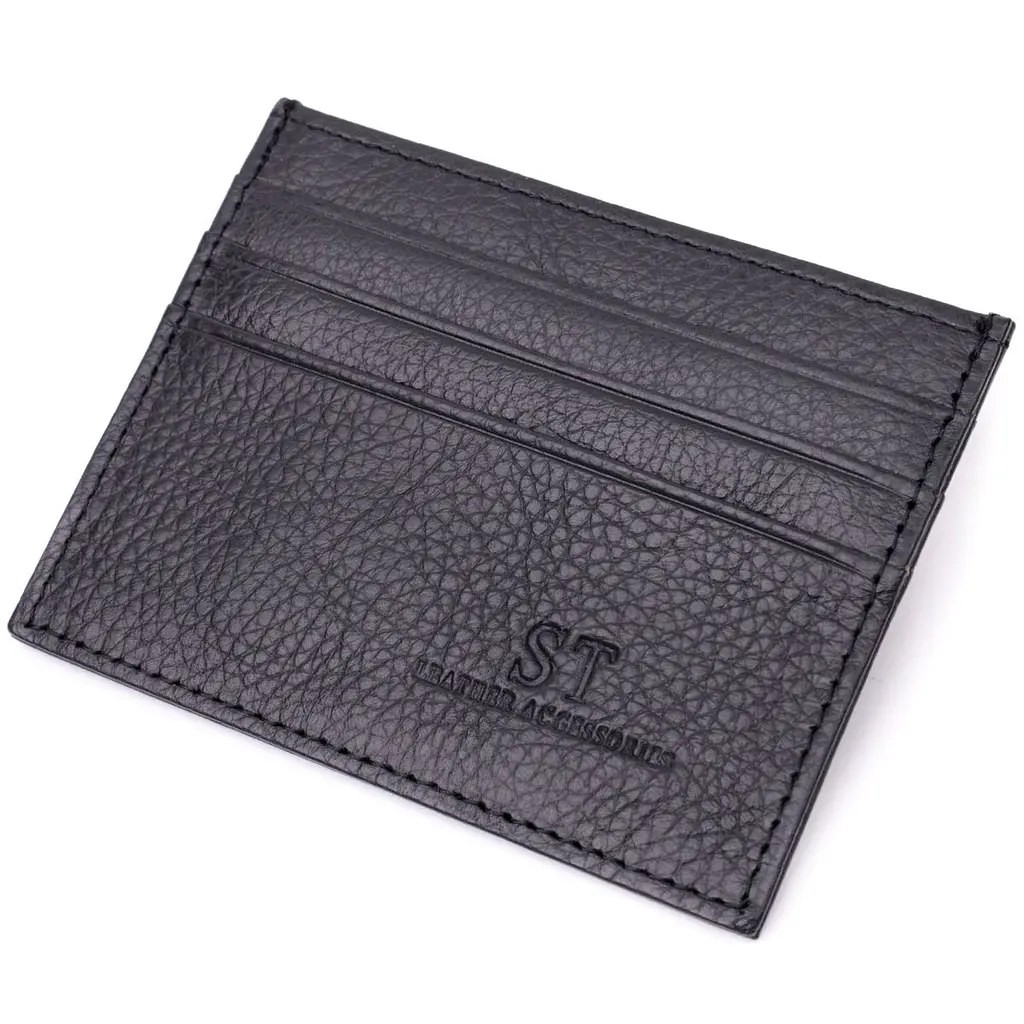 Стильний кард-кейс із натуральної шкіри ST Leather 22447 чорний