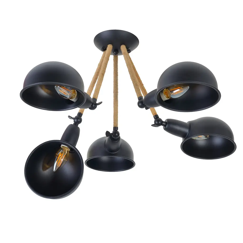 Люстра Brille потолочная лофт E14 60W BK (BL-593C/5) - фото 3