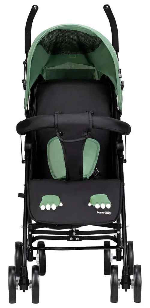 Коляска для ребенка прогулочная FreeON Simple, black - dark green  - фото 7
