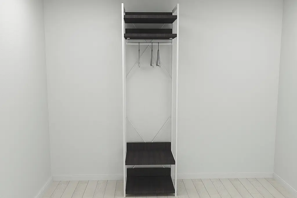 Шафа Гардероб Уні секція 2 серії Коннект Ferrum-decor 220x60x50см Білий метал ДСП Венге Магія 32 мм (FRD-104544) - фото 8