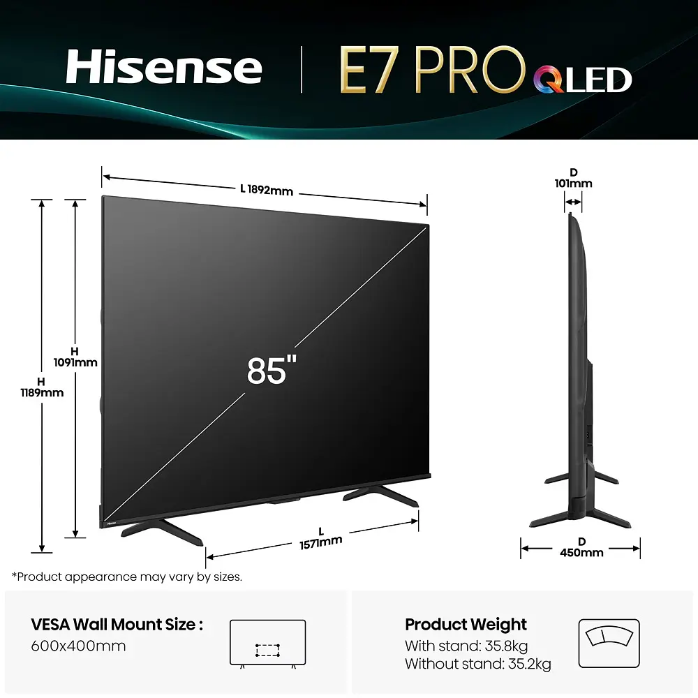 LED-телевізор Hisense 85E7Q PRO  (7134221) - фото 2
