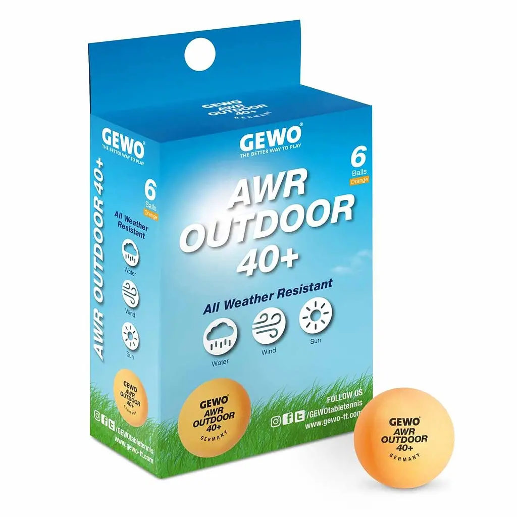 М'ячі для настільного тенісу Gewo AWR Outdoor 40+ orange 6шт (96614200) - фото 2