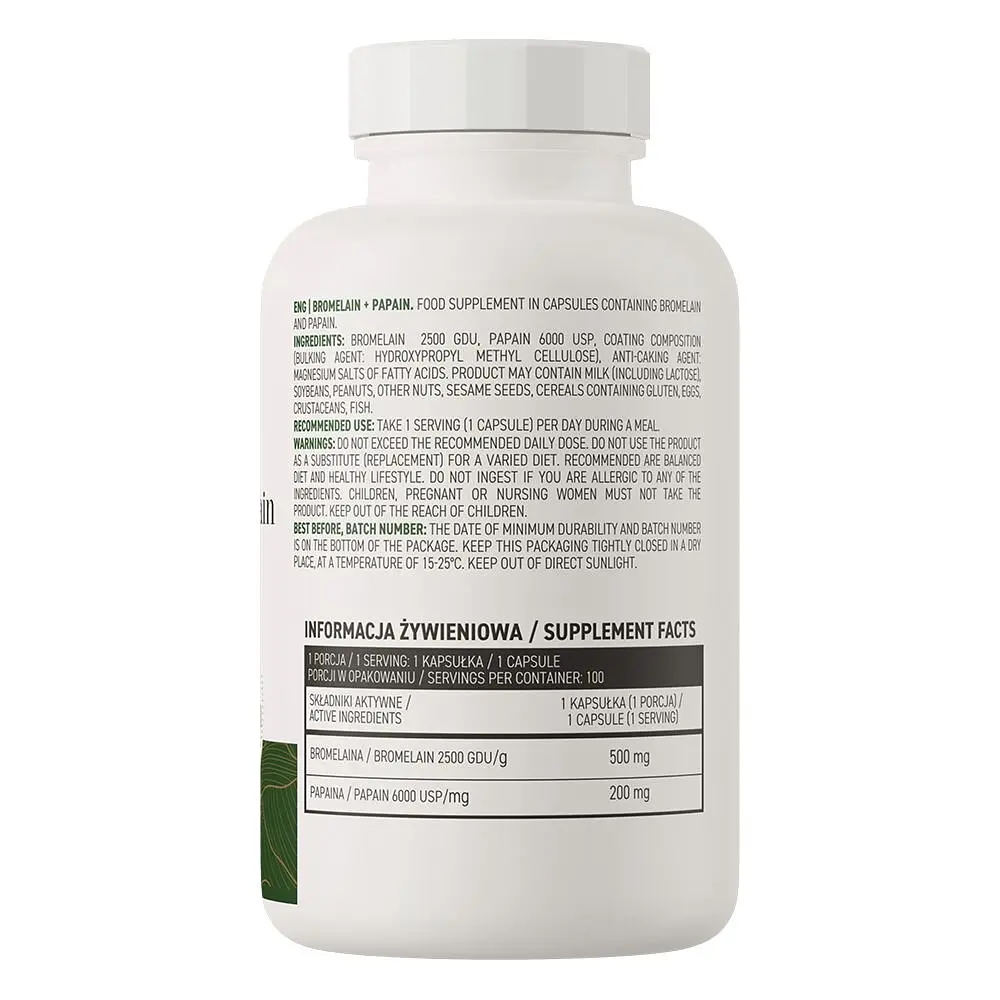 Натуральная добавка OstroVit Vege Bromelain + Papain, 100 вегакапсул - фото 2