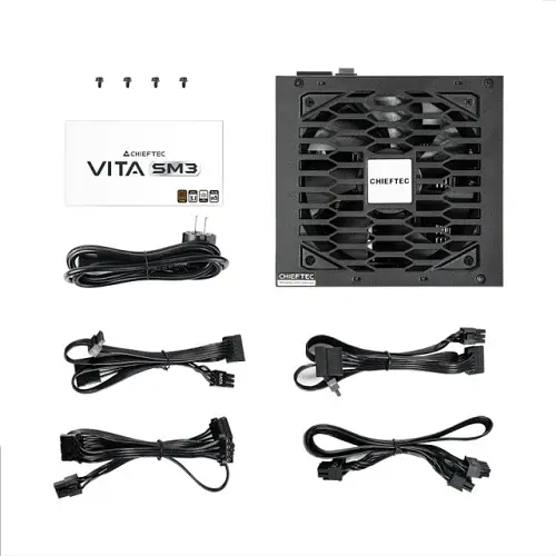 Блок живлення 650 Вт, Chieftec VITA SM3, Black, напівмодульний, 80+ Bronze, 120 мм, 3xMolex / 6xSATA / 1x16-pin / 2x6+2-pin / 2x4+4-pin / 1x20+4-pin, захист AFC/OPP/OTP/OVP/SCP/SIP/UVP/OCP, ATX 12V 3.1 (BPX-650-C) - фото 5