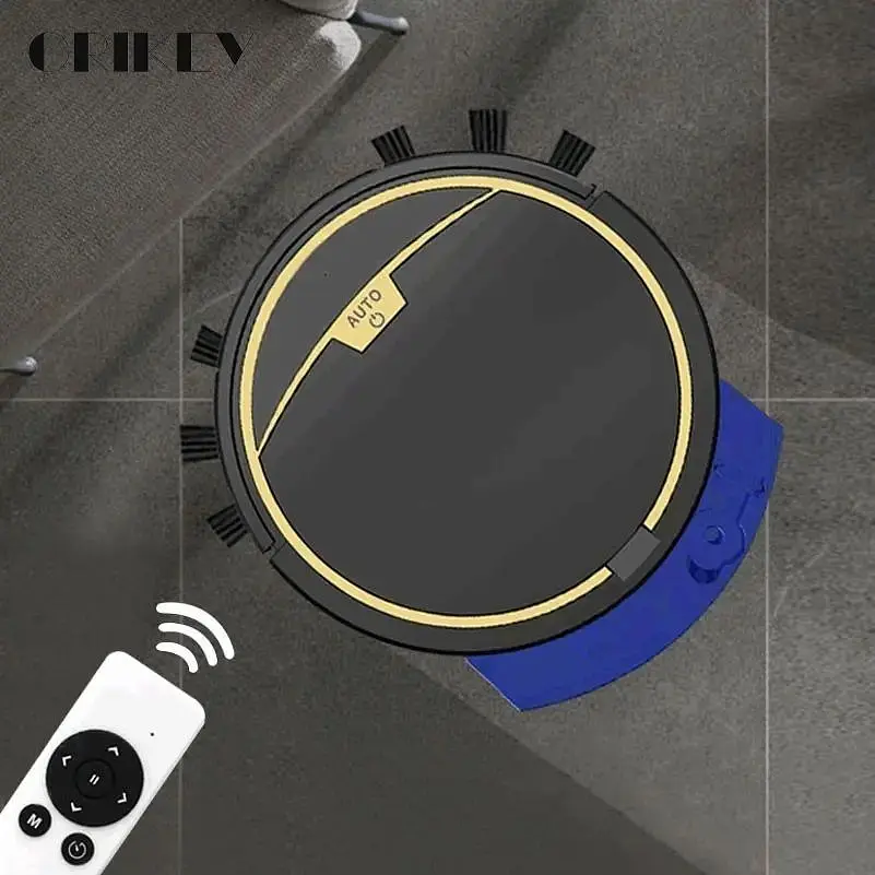 Робот-пылесос Grikey Smarthome Control для сухой и влажной уборки с пультом управления 2800 Па Черный - фото 5