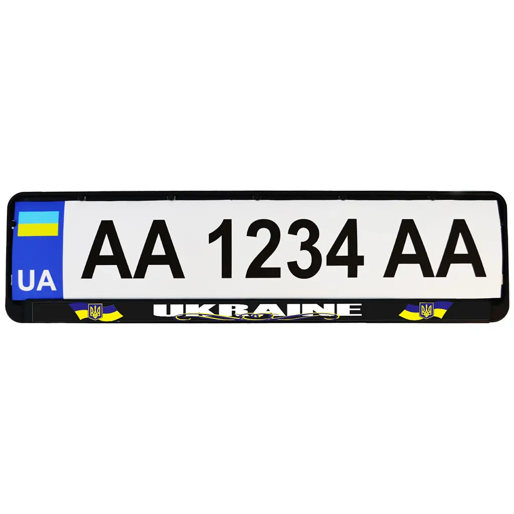 Рамка номерного знака Poputchik "UKRAINE" (24-261-IS) - фото 2
