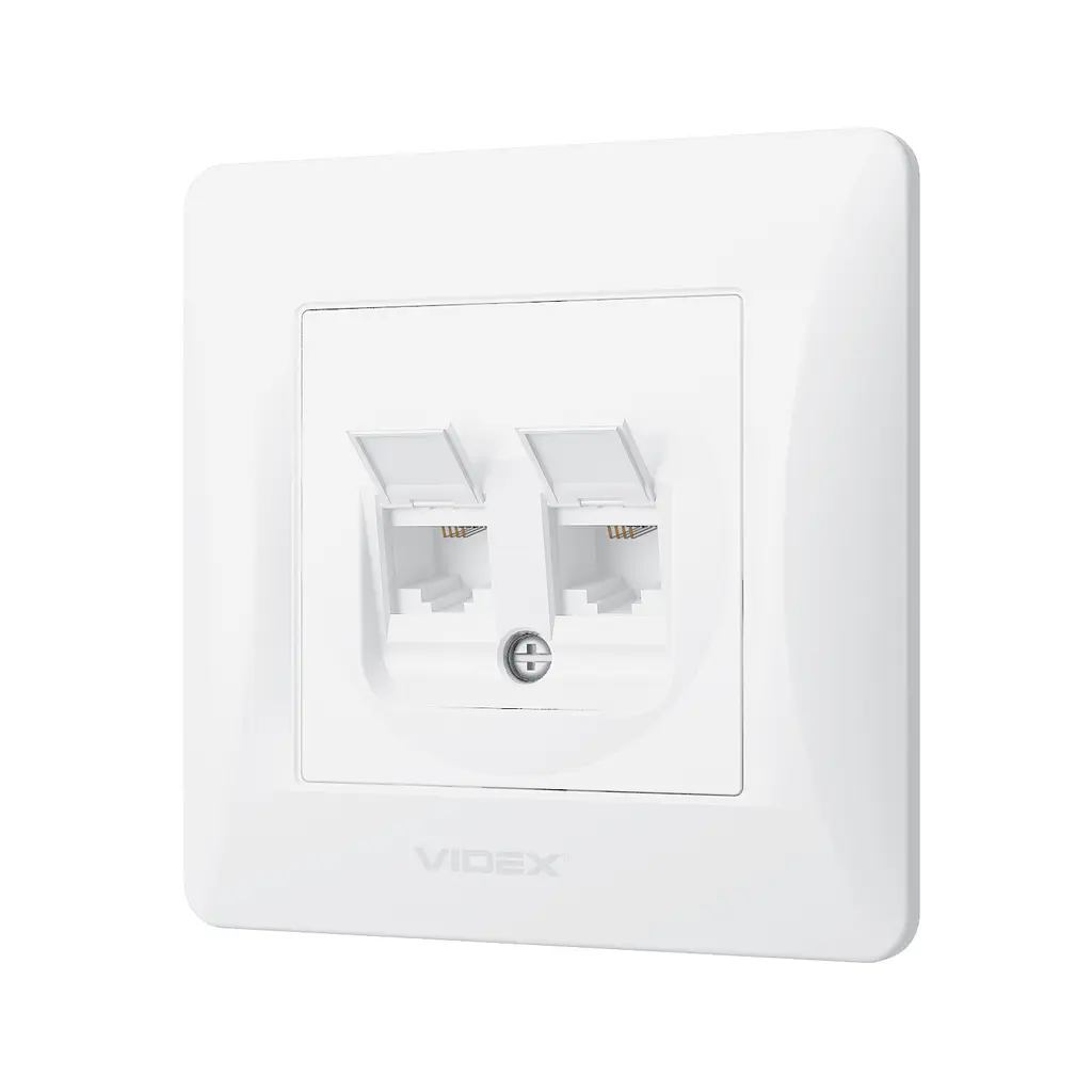 Розетка CAT3+CAT3 подвійна телефонна біла VIDEX BINERA VIDEX (25083-000) - фото 3