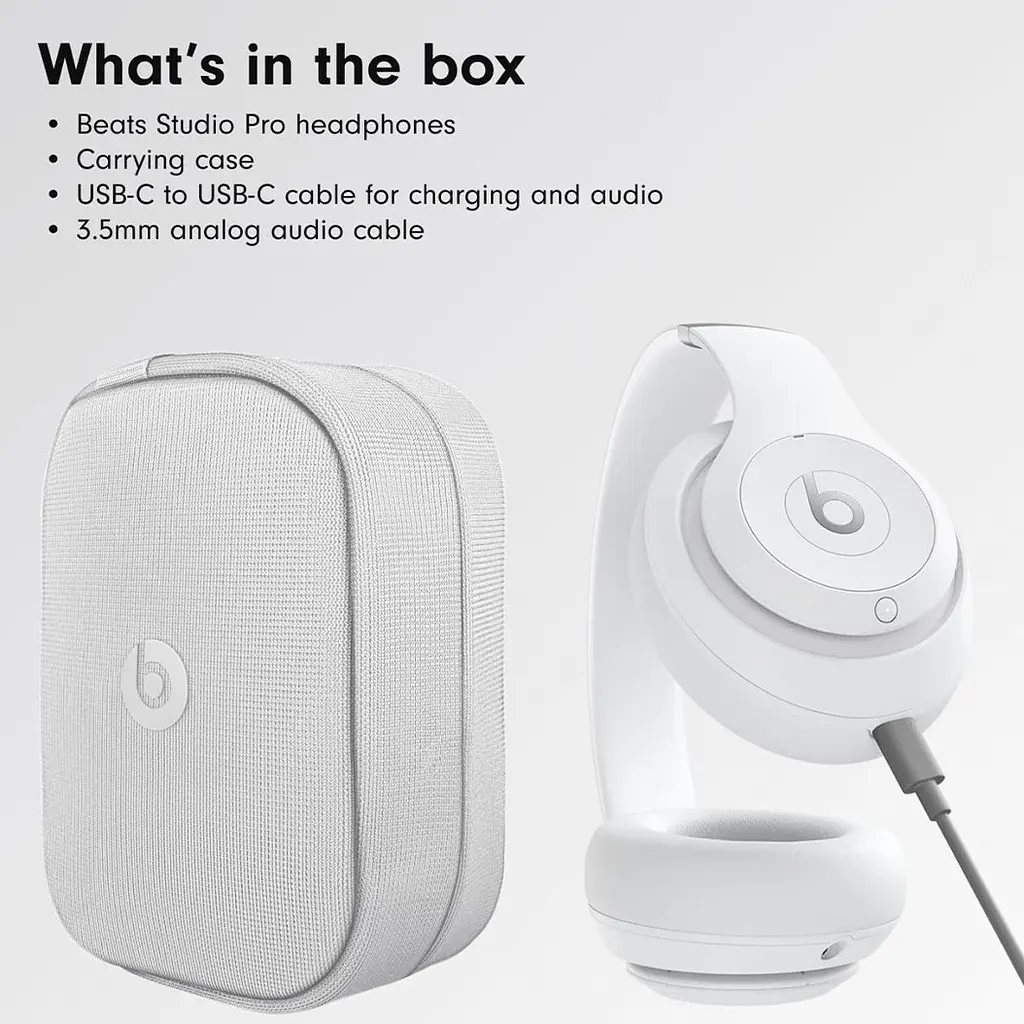 Наушники беспроводные Beats Studio Pro Matte White (MC2P4) стереогарнитура матовая белая - фото 5