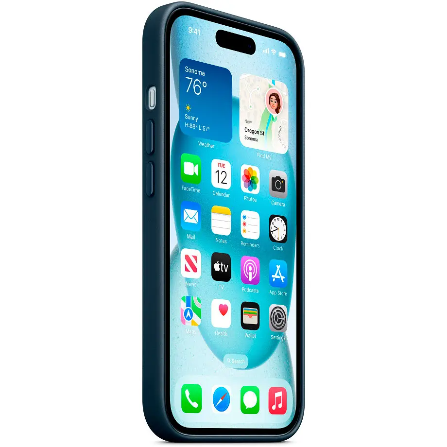 Чохол Apple FineWoven Case для iPhone 15 with MagSafe Pacific Blue (MT3G3ZM/A) [92891] - фото 4