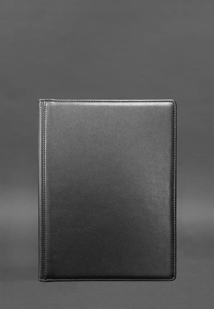 Кожаная папка для документов на подпись черная - фото 2