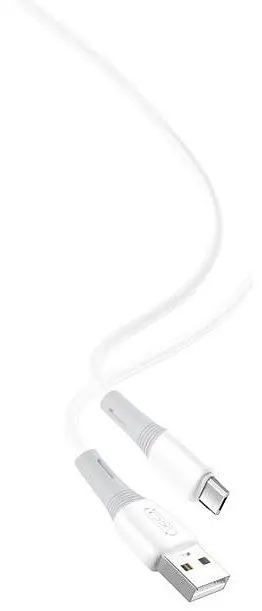 USB Кабель XO NB225 MicroUSB Silicone Two-Color 2.4A 1.0m Білий
