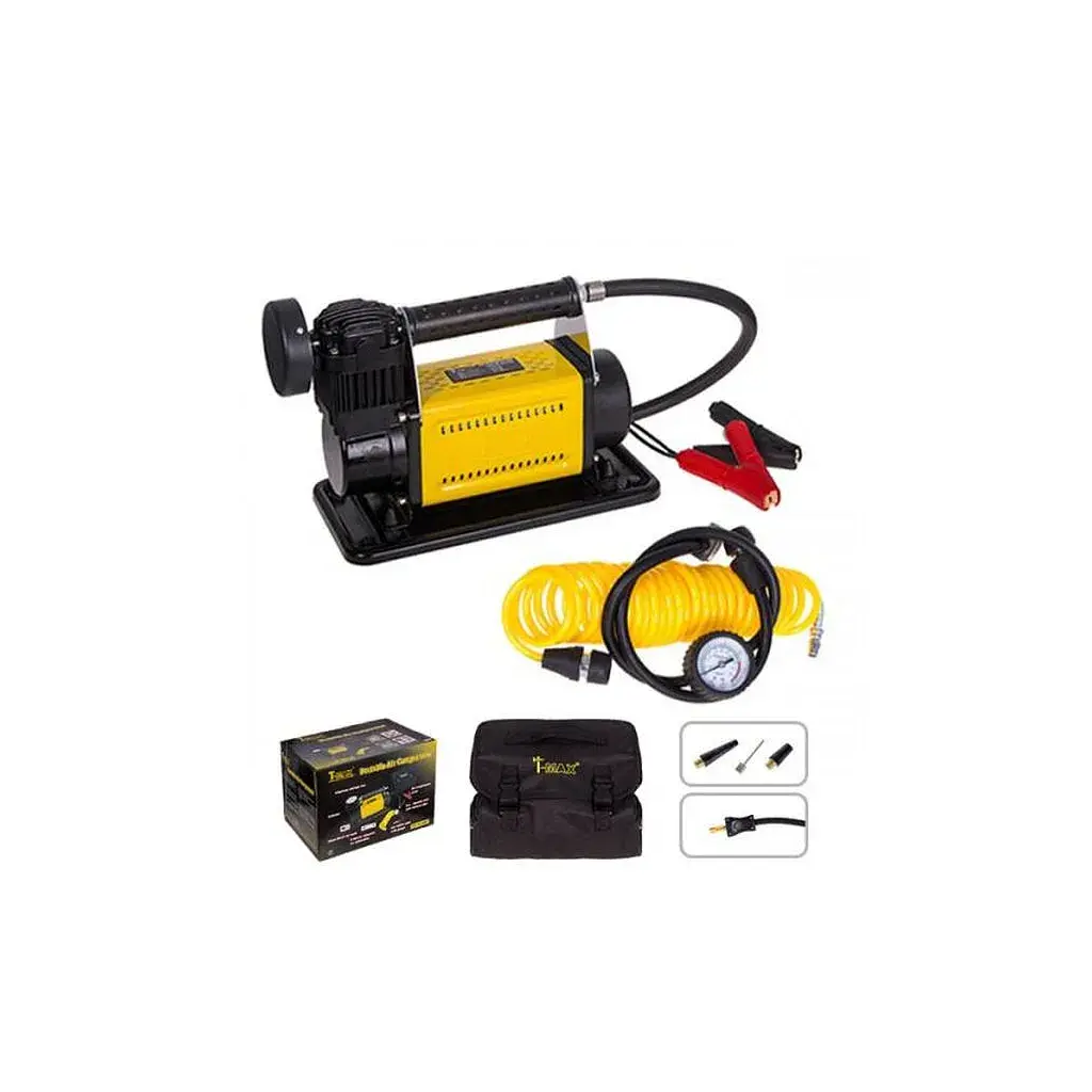 Автомобільний компресор T-MAX 30A, 150psi, 72L/min, клеми, шланг (8072601) - фото 2