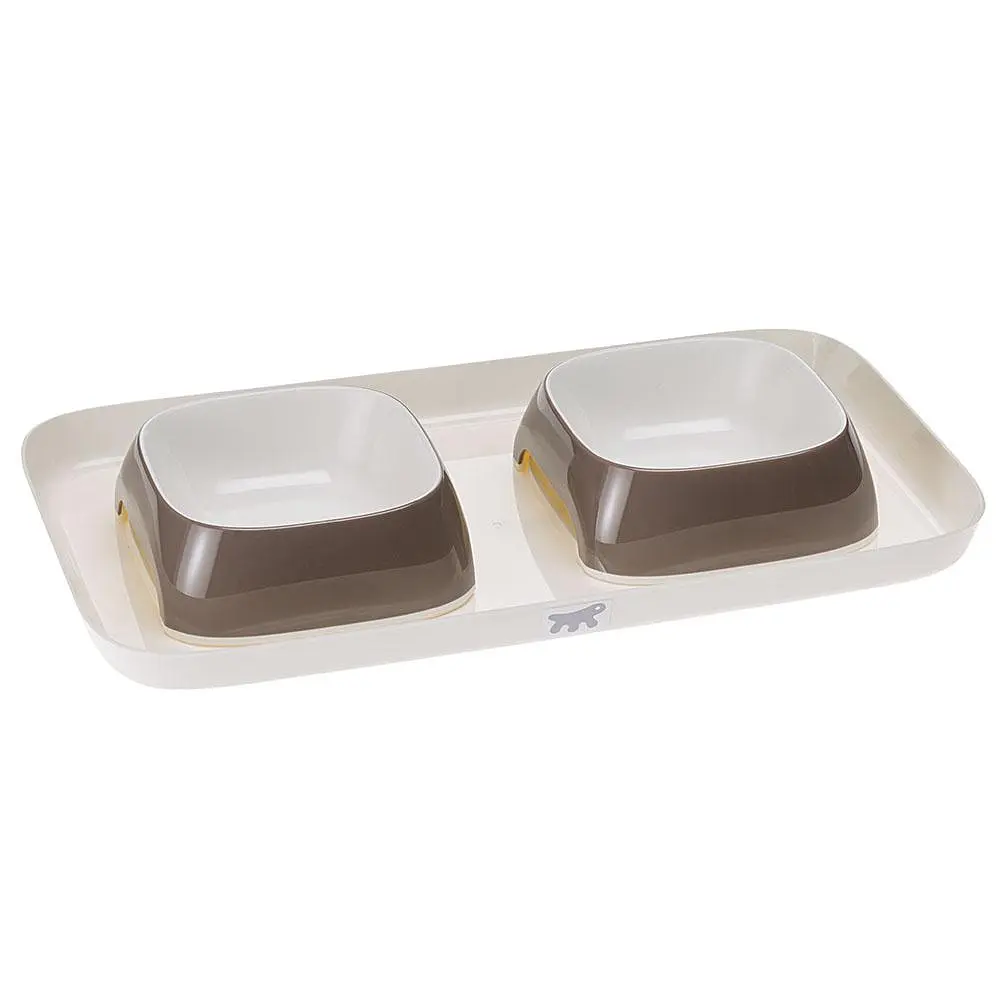 Миски на підставці для собак та котів Ferplast Glam Tray Extra Small пластикові сірі 40x23x4.5 см 400 мл 71908321 - фото 9
