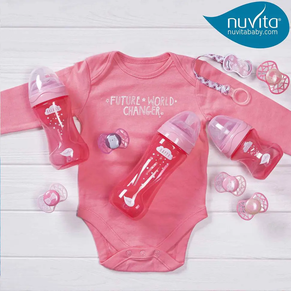 Детская бутылочка Nuvita 6052 Mimic Cool антиколиковая 4+ 330 мл розовая NV6052PINK - фото 5