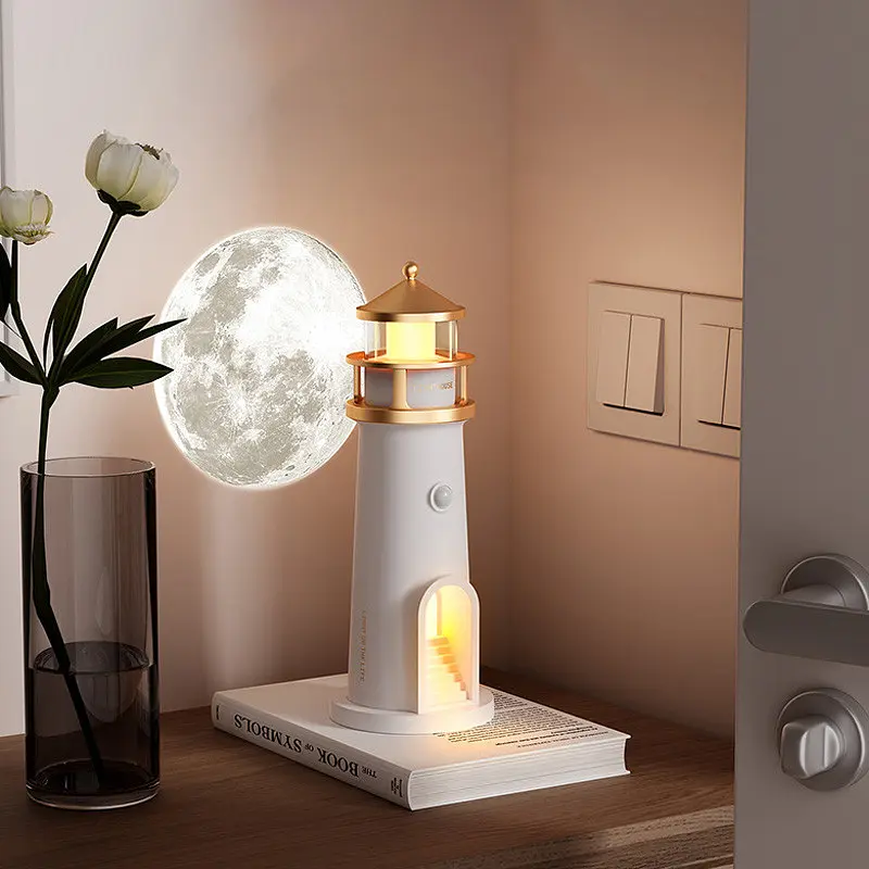 Проектор-нічник A08 Lighthouse 2in1 + Bluetooth колонка White - фото 2