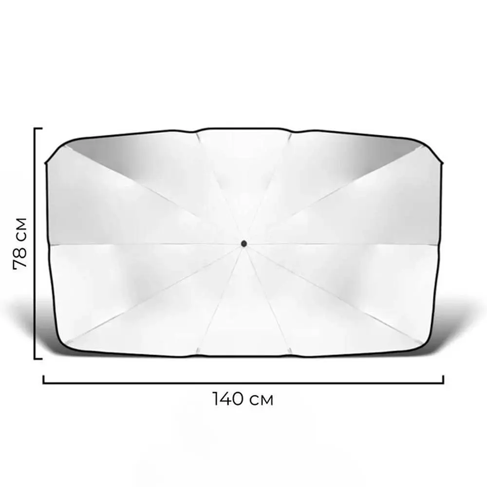 Автомобільна сонцезахисна парасолька шторка для лобового скла 140x80 см - фото 2
