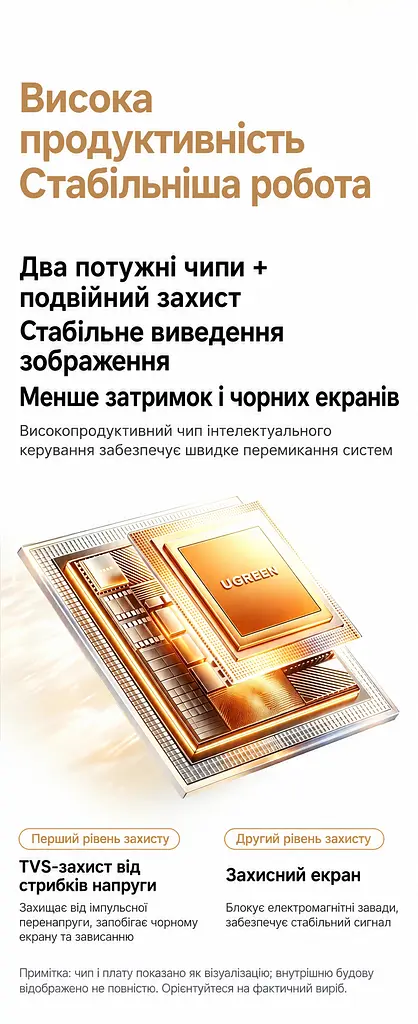 HDMI-перемикач UGREEN CM624 HDMI 2.1 3 входи 1 вихід 8K 60 Гц 4K 240 Гц 2K 240 Гц 1080p 240 Гц (95047) - фото 14