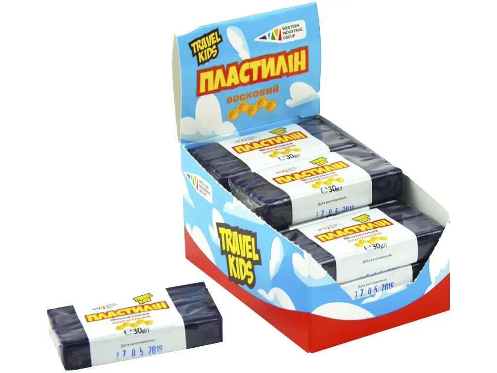 Пластилін Гамма UA 30гр фіолетовий,восковий 333112(12)(48)