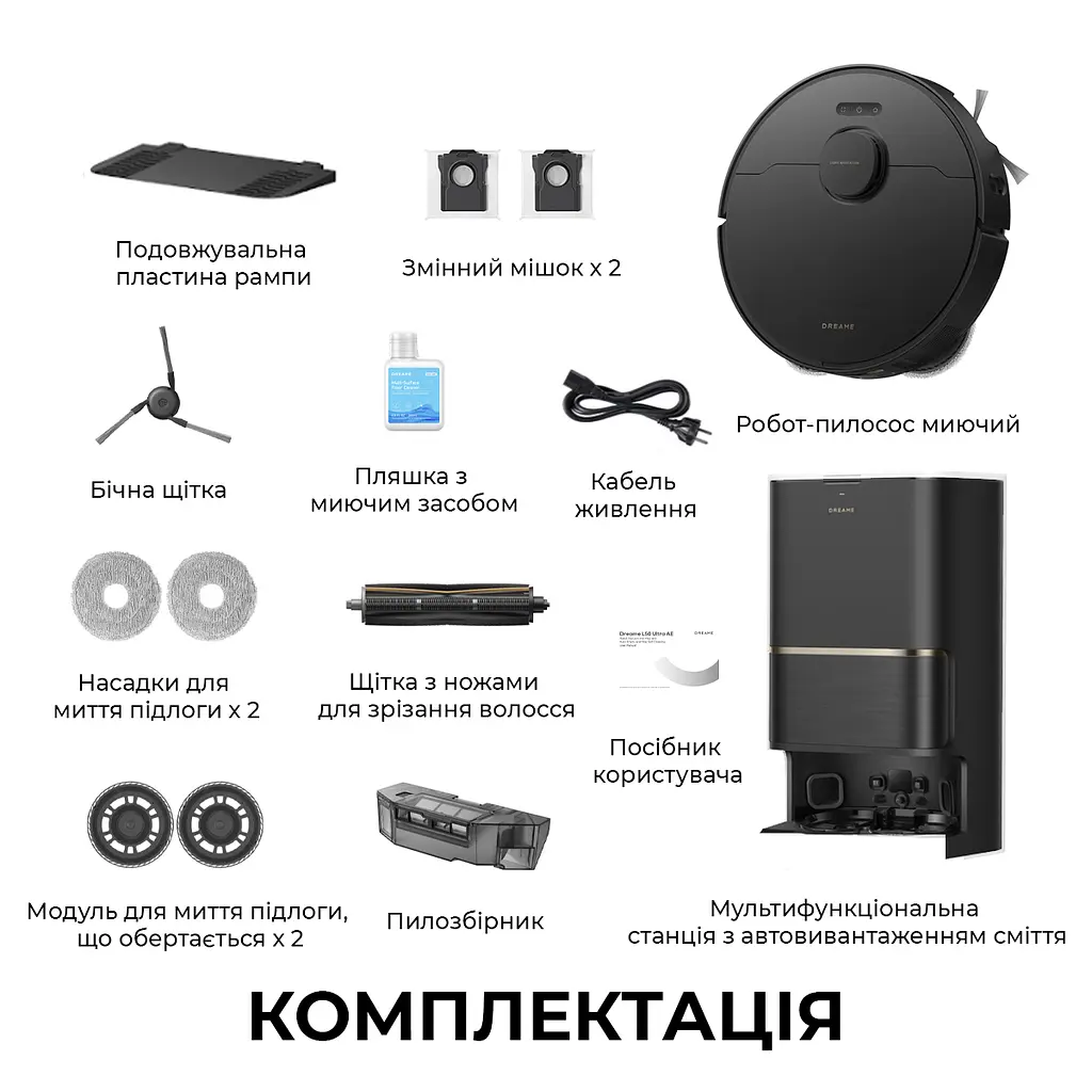 Робот-пилосос миючий Dreame Bot L50 Ultra AE Black - фото 11