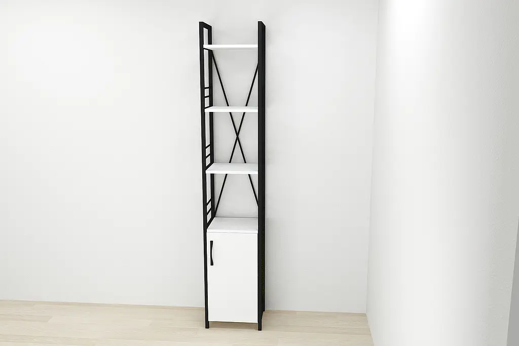 Етажерка 4/34 Ferrum-decor Серії Конект із тумбою 179x34x28 Чорний ДСП Білий (FRD-104463) - фото 2
