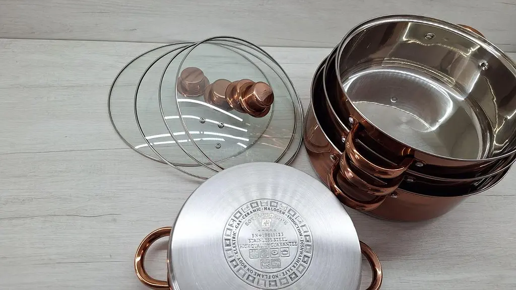 Набор кастрюль с крышками Royalty Line RL-SP7C из нержавеющей стали широкие емкости - фото 5