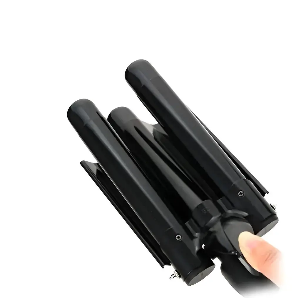 Потрійна плойка VGR V-591 для волосся 3 хвилі 125Вт щипці потрійні для великих локонів кераміка LED дисплей Чорний - фото 3