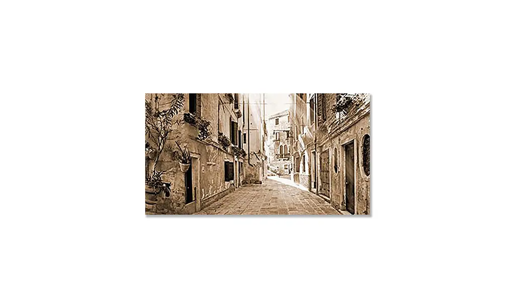 Вінілова наклейка на стіл Прованс Сепія ПВХ плівка вулиці будинку бруківка 65х120 см Happy Pocket Z180309 - фото 3